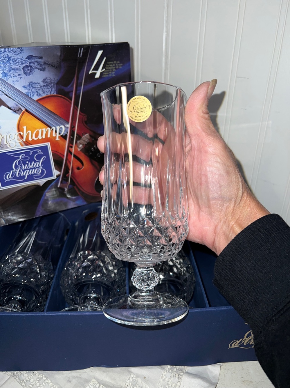 Vintage LONGCHAMP Cristal d’Arques France- set of 4- (NIB)